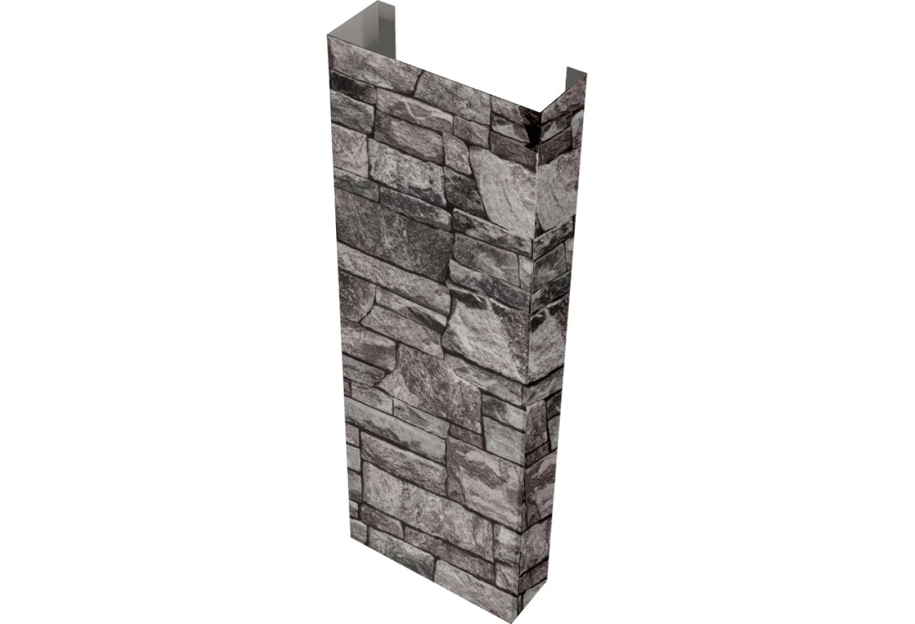 Декоративный полустолб Grand Line для профнастила С20 0,45 Принт Элит Беленый дуб TwinColor (3,0м)
