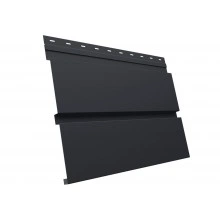 Сайдинг металлический Квадро Брус в01 Grand Line 0,5 GreenCoat Pural БТ матовый с пленкой RR 23 темно-серый (RAL 7024 мокрый асфальт)