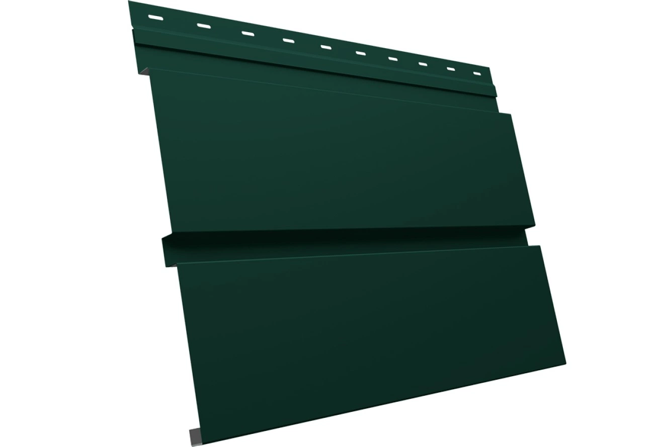 Сайдинг металлический Квадро Брус в01 Grand Line 0,45 ПЭ с пленкой RAL 6005 зеленый мох