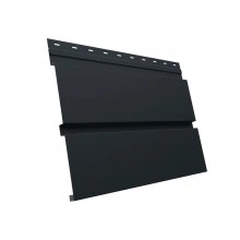 Сайдинг металлический Квадро Брус в01 Grand Line 0,45 Drap СТ с пленкой RAL 7016 антрацитово-серый