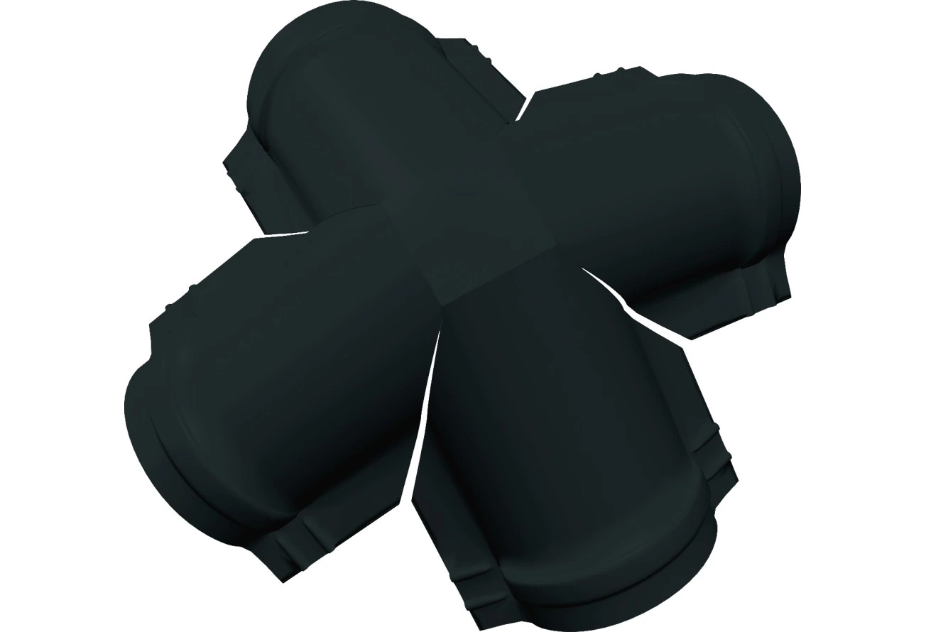 Четверник полукруглого конька Grand Line 0,45 Drap СТ с пленкой RAL 7016 антрацитово-серый
