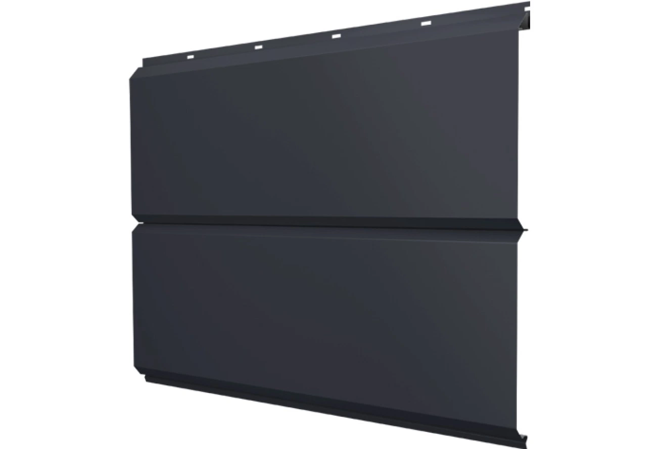 Софит металлический ЭкоБрус новый Grand Line без перфорации 0,45 Drap RAL 7024 мокрый асфальт