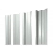Штакетник П-образный B с прямым резом Grand Line 0,45 ПЭ RAL 9003 сигнальный белый