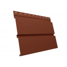 Сайдинг металлический Квадро Брус в01 Grand Line 0,45 Drap с пленкой RAL 8004 терракота