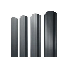 Штакетник Прямоугольный фигурный Grand Line 0,45 ПЭ двухсторонний RAL 7016 антрацитово-серый