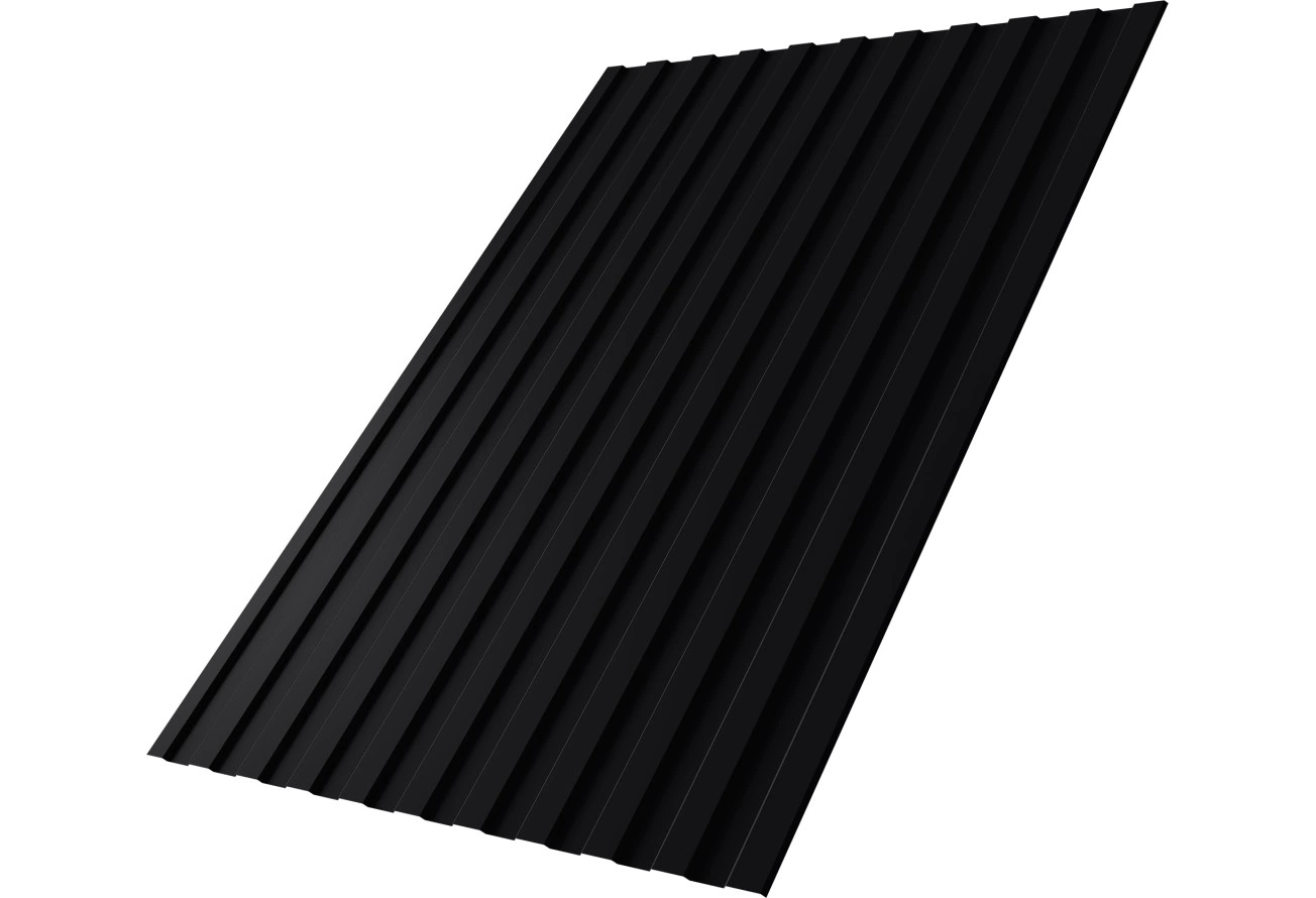 Профнастил С8A в01 Grand Line 0,45 ПЭ двухсторонний с пленкой RAL 9005 черный