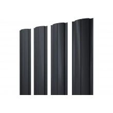 Штакетник Полукруглый Слим с прямым резом Grand Line 0,4 ПЭ RAL 7024 мокрый асфальт