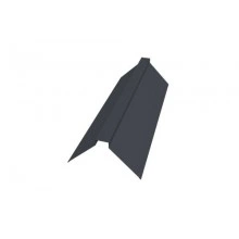 Планка плоского конька 115х30х115 Grand Line 0,5 GreenCoat Pural БТ матовый RR 23 темно-серый (RAL 7024 мокрый асфальт) (2м)