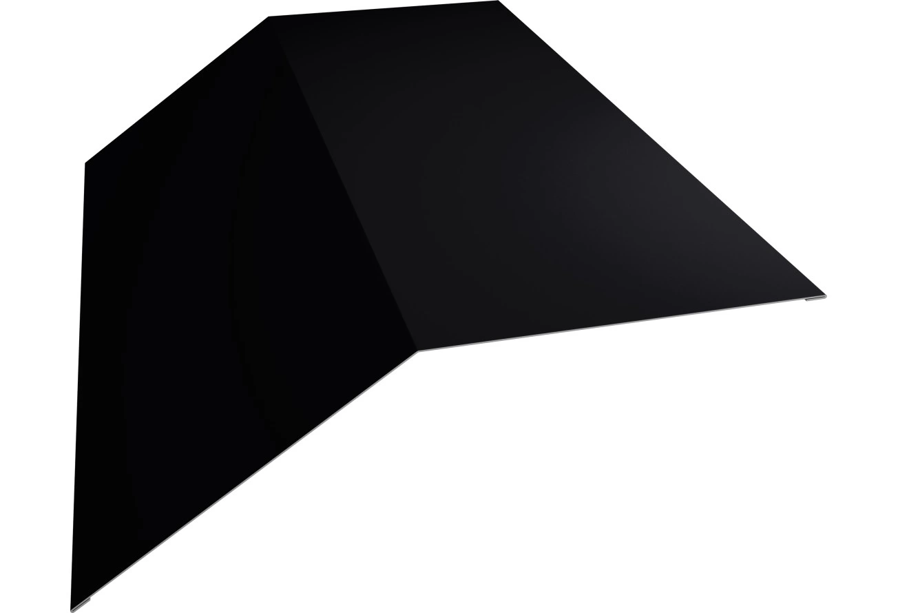Планка плоского конька 190х190 Grand Line 0,45 Drap RAL 9005 черный (3м)