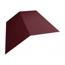 Планка плоского конька 190х190 Grand Line 0,5 Сатин матовый RAL 3005 красное вино (2м)