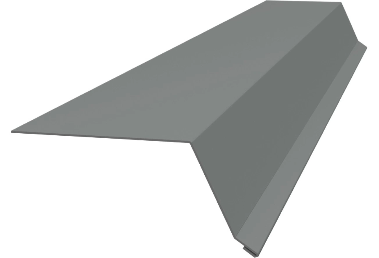 Планка капельник 100х55 Grand Line 0,45 ПЭ с пленкой RAL 9006 бело-алюминиевый (2м)