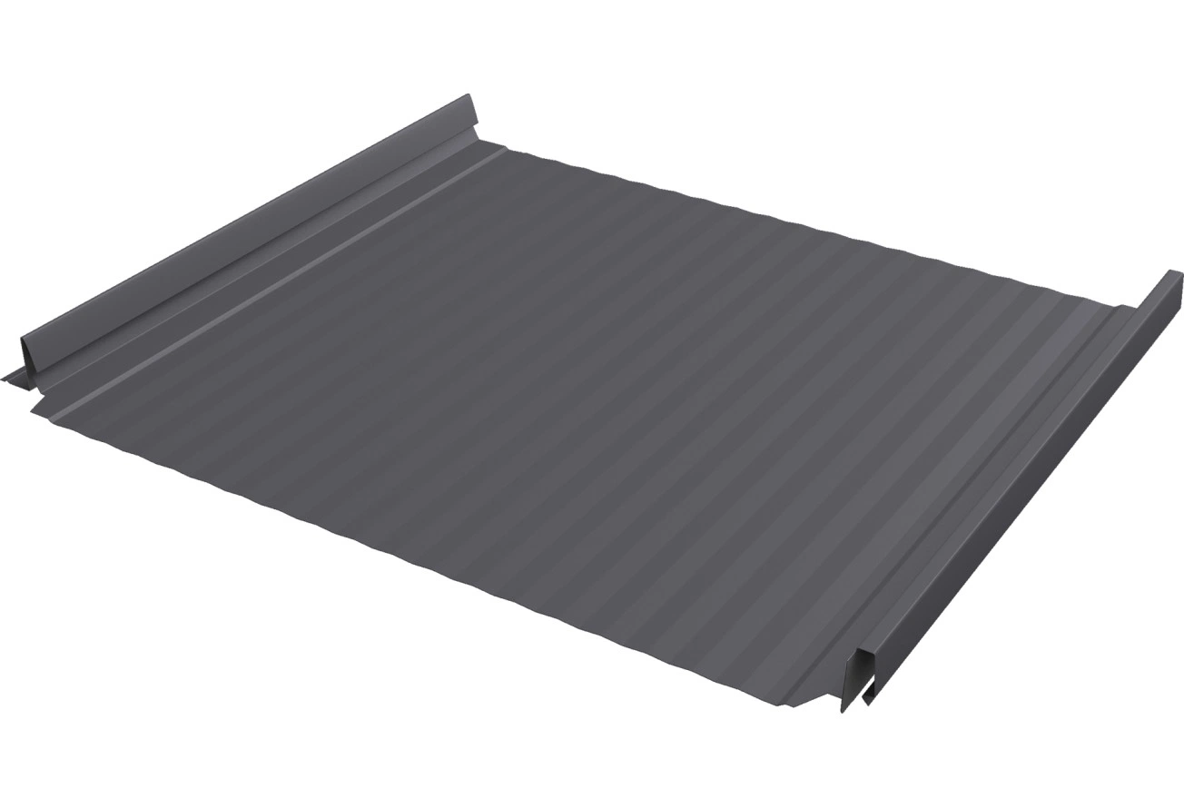 Кликфальц Про Гофр Grand Line 0,45 Drap с пленкой на замках RAL 7004 сигнальный серый