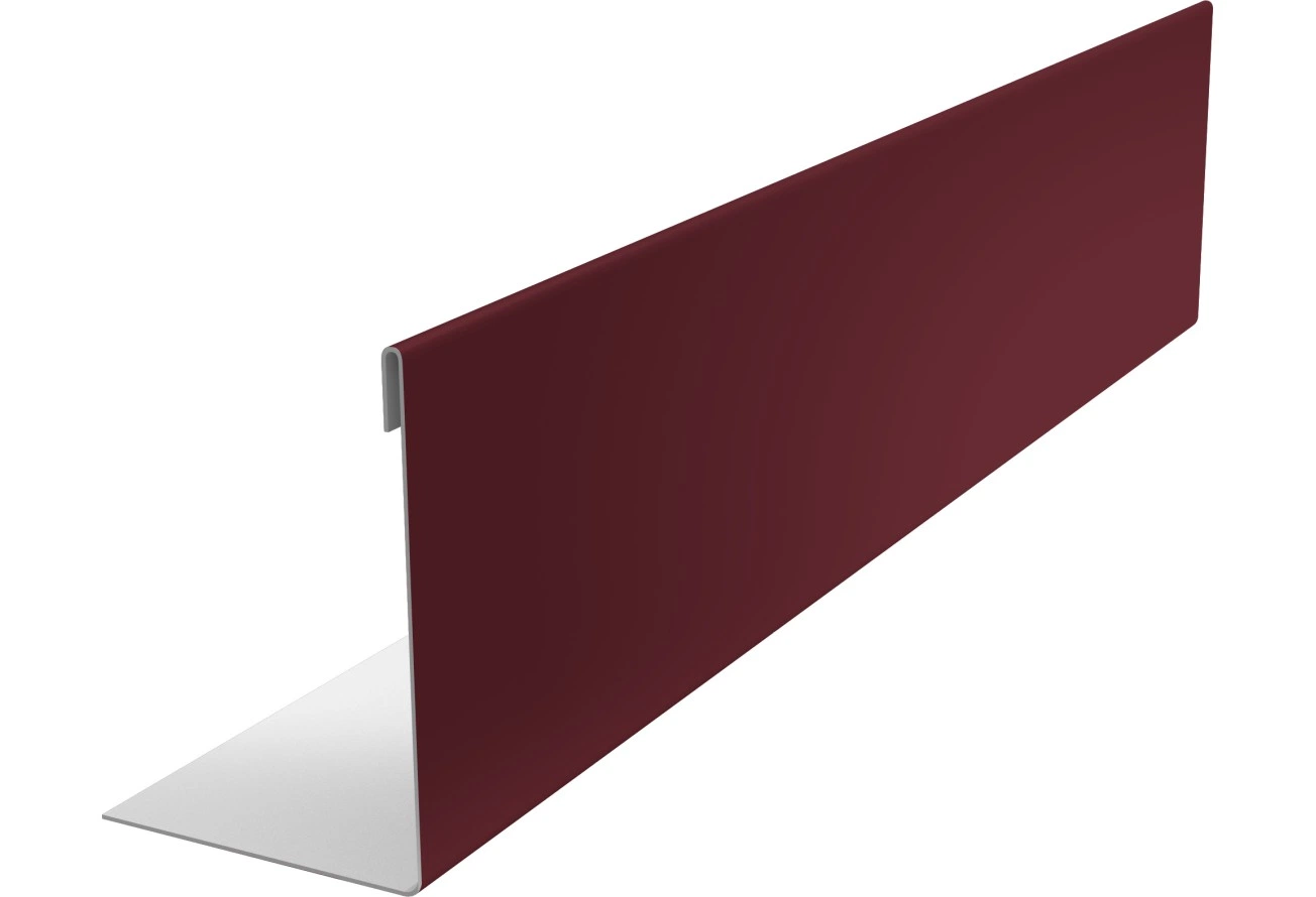 Нащельник 25х35 для забора жалюзи к ламели 125 Техас Grand Line 0,45 Drap ТХ RAL 3005 красное вино (1,8м)