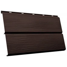 Сайдинг металлический ЭкоБрус 3D Grand Line 0,45 Drap ТХ с пленкой RAL 8017 шоколад
