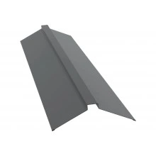 Планка плоского конька 150х40х150 Grand Line 0,5 Сатин с пленкой RAL 7004 сигнальный серый (3м)
