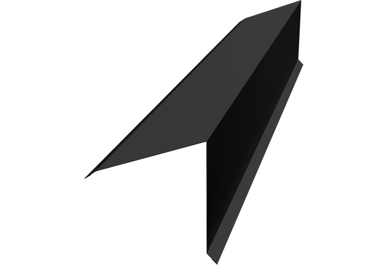 Планка конька односкатной кровли 160х160 Grand Line 0,5 PurPro матовый RAL 9005 черный (3м)