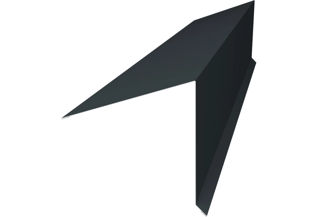 Планка конька односкатной кровли 180х160 Grand Line 0,45 Drap RAL 7016 антрацитово-серый (3м)
