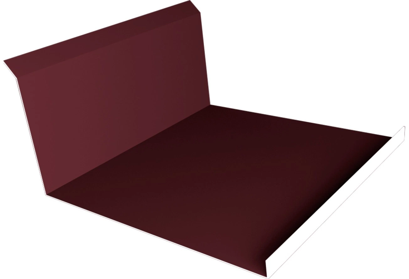 Планка примыкания нижняя 20х122х260х15 Grand Line 0,45 ПЭ с пленкой RAL 3005 красное вино (2м)