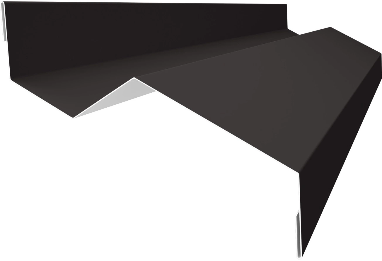 Планка примыкания внакладку 25х17х35х17 Grand Line 0,5 GreenCoat Pural БТ матовый RR 32 темно-коричневый (RAL 8019 серо-коричневый) (2м)