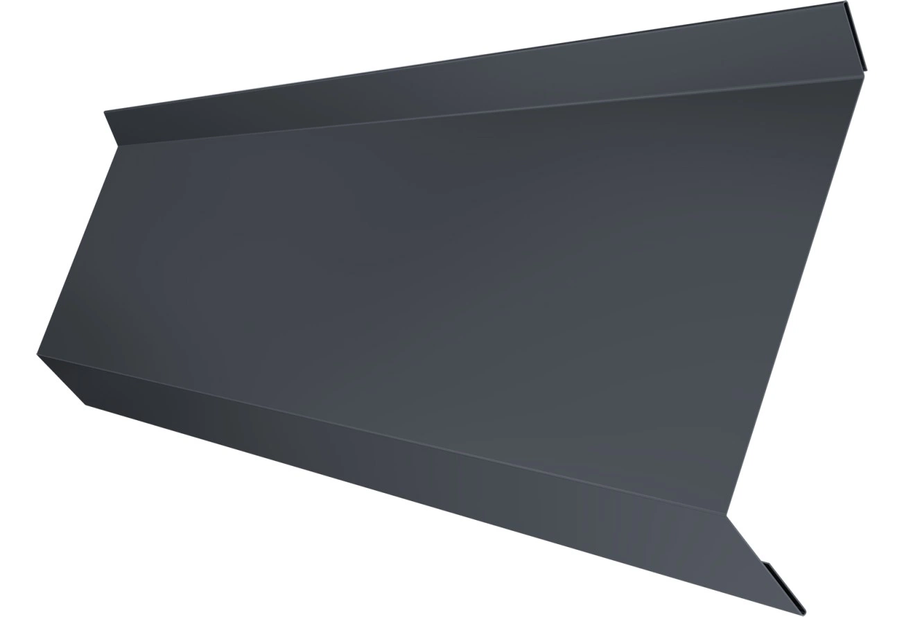 Планка примыкания в штробу 60 Grand Line 0,5 GreenCoat Pural БТ матовый RR 23 темно-серый (RAL 7024 мокрый асфальт) (3м)