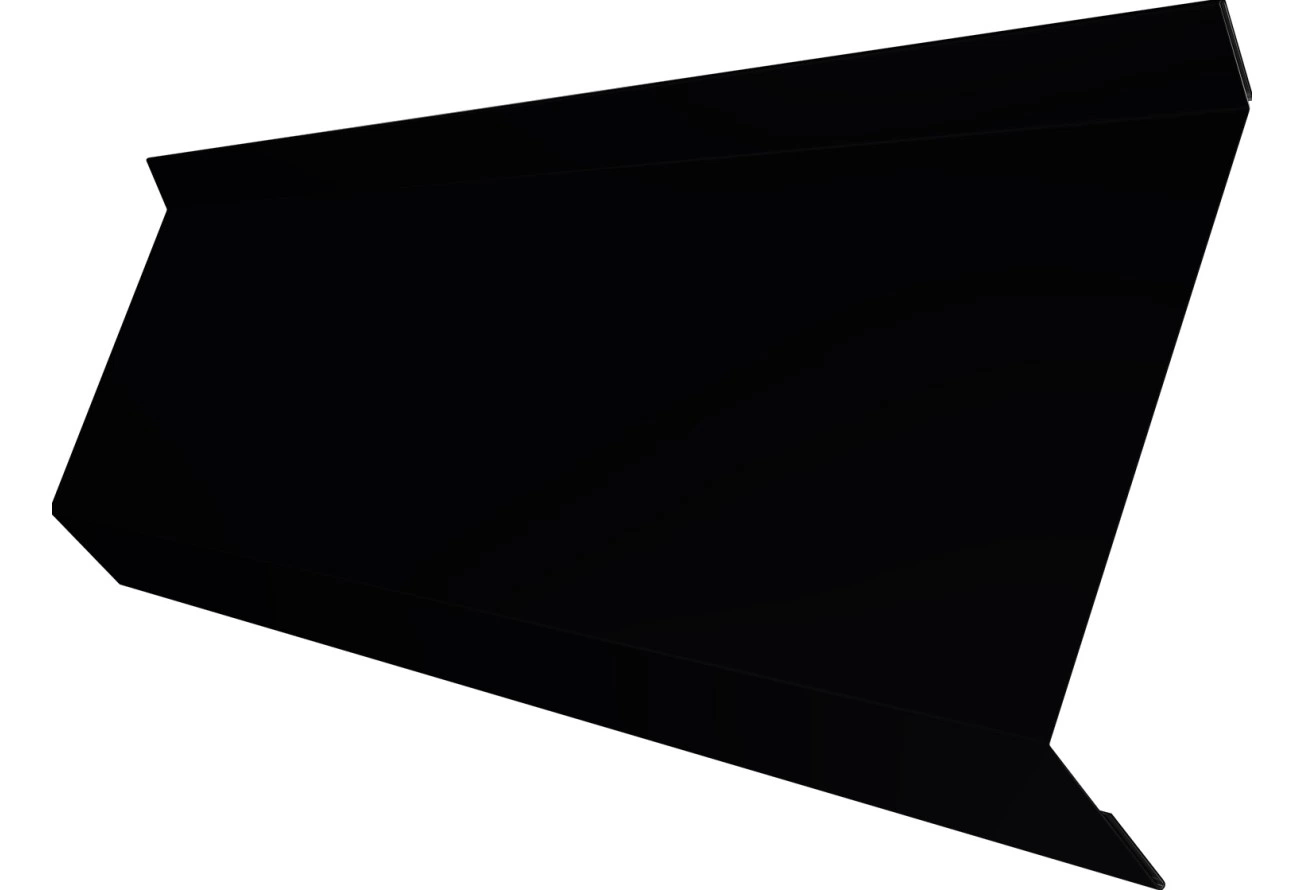 Планка примыкания в штробу 60 Grand Line 0,5 PurLite матовый RAL 9005 черный (3м)