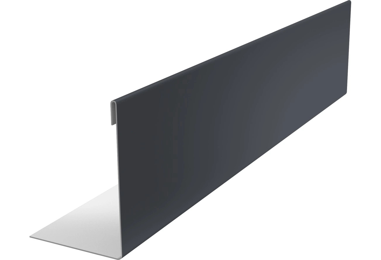 Нащельник 25х35 для забора жалюзи к ламели 150 Техас Grand Line 0,45 Drap ТХ RAL 7024 мокрый асфальт (1,8м)