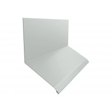 Планка примыкание верхнее к стене фальц 150х130х20 Grand Line 0,45 Drap с пленкой RAL 9003 сигнальный белый (3м)