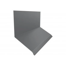 Планка примыкание верхнее к стене фальц 150х130х20 Grand Line 0,45 Drap RAL 7004 сигнальный серый (3м)