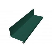 Планка примыкание нижнее к трубе фальц Grand Line 0,5 Сатин с пленкой RAL 6005 зеленый мох (2м)