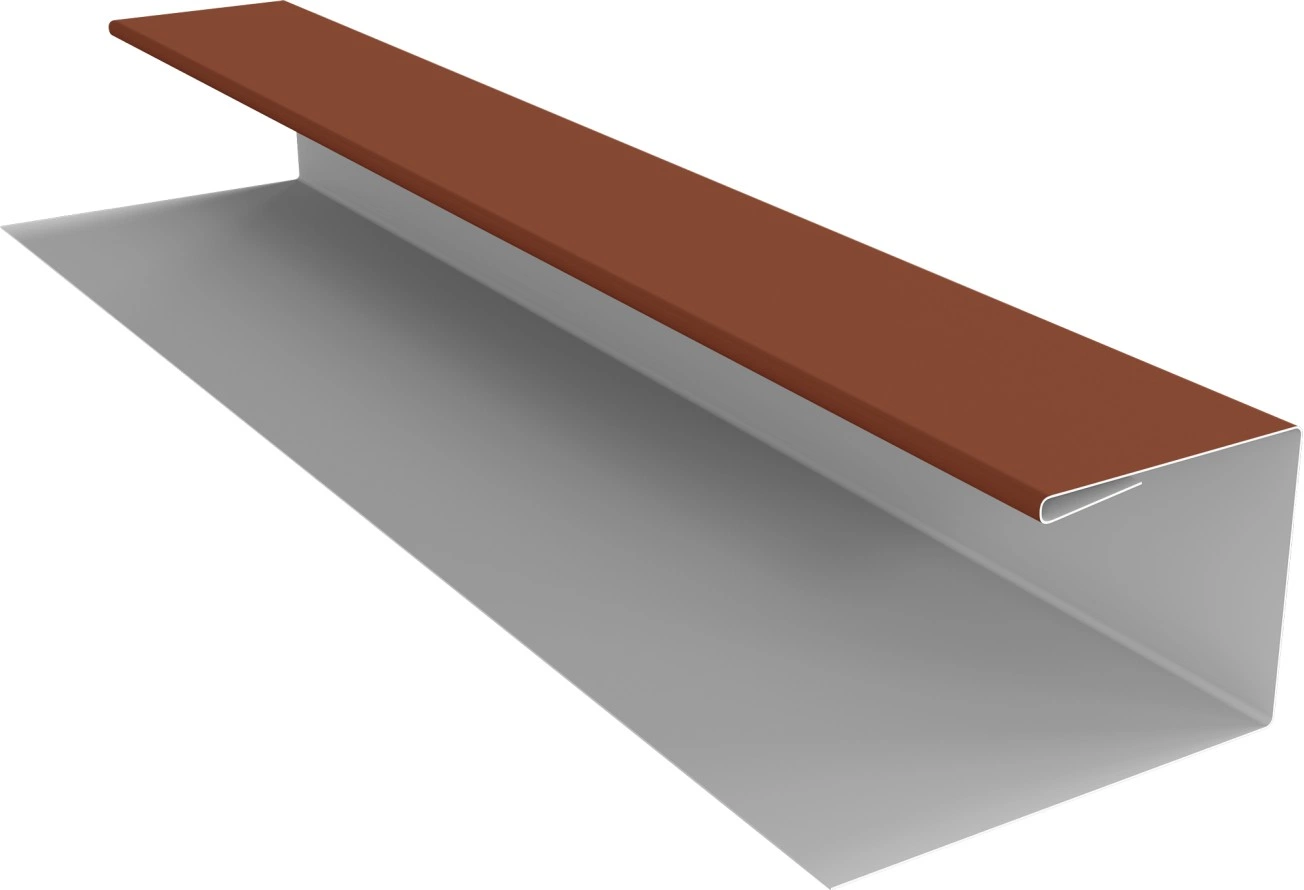 Планка П-образная Блок-хаус новый Grand Line 0,5 Сатин с пленкой RAL 8004 терракота (2м)