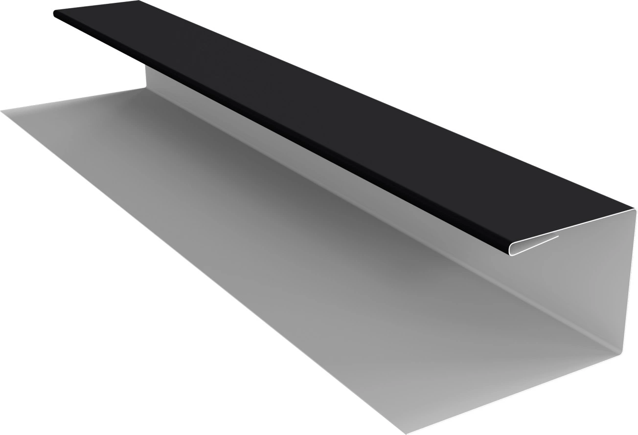 Планка П-образная Блок-хаус новый Grand Line 0,5 PurPro матовый RAL 9005 черный (2м)