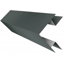 Планка угла внешнего сложного Блок-хаус новый Grand Line 0,45 ПЭ с пленкой RAL 7005 мышино-серый (2м)