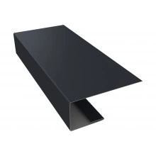 J-профиль Grand Line 18 мм 0,45 ПЭ с пленкой RAL 7024 мокрый асфальт (2 м)