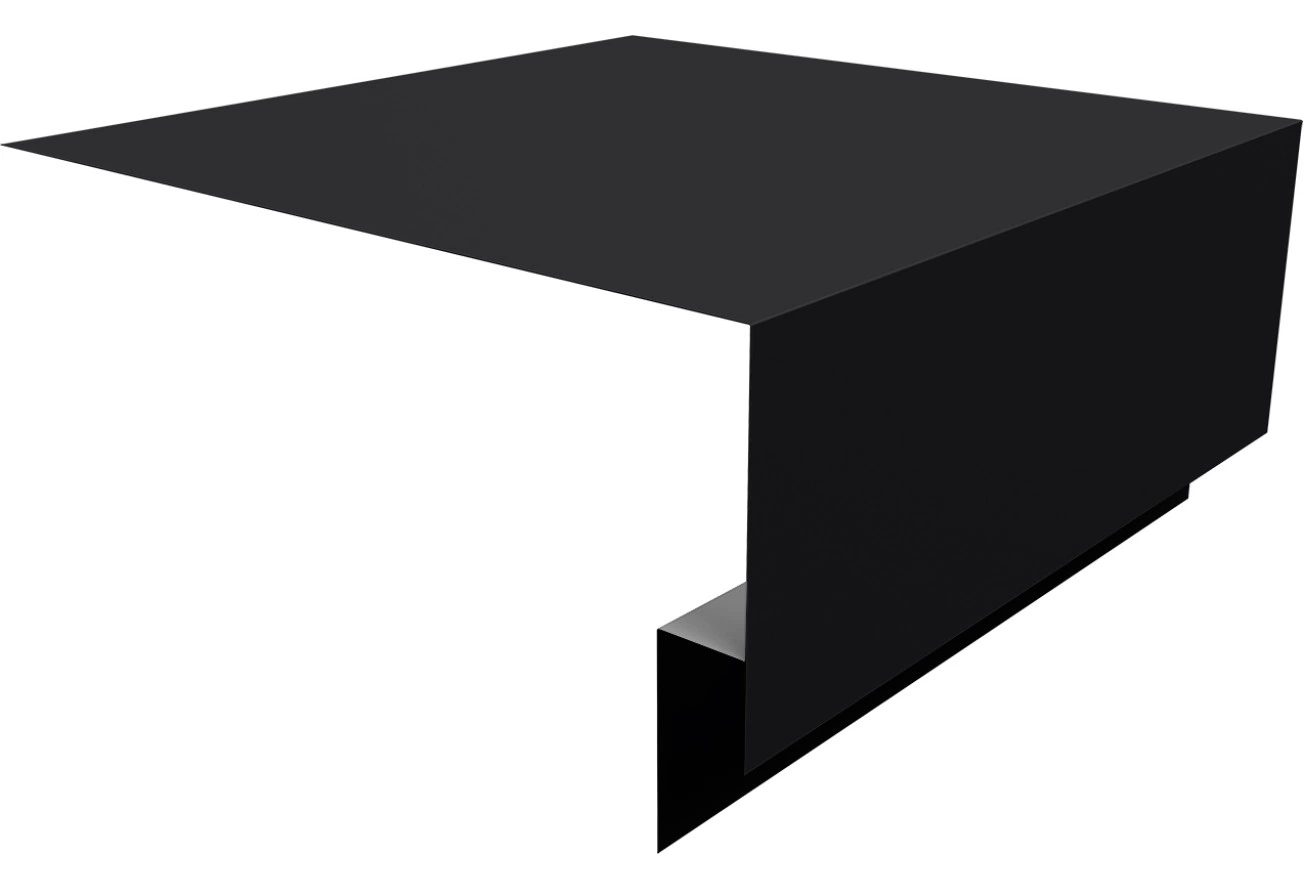 Планка околооконная сложная Блок-хаус новый 250х75х27 Grand Line 0,5 Сатин с пленкой RAL 9005 черный (2м)