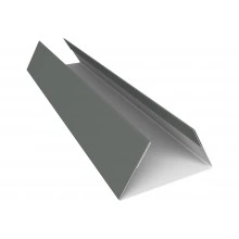 Планка стыковочная составная нижняя Экобрус Grand Line 0,45 ПЭ с пленкой RAL 7005 мышино-серый (2м)