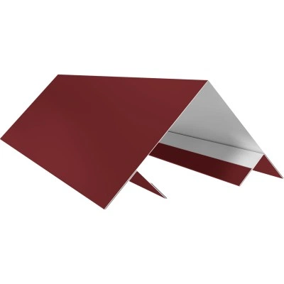 Планка угла внешнего составная верхняя Экобрус Grand Line 0,45 ПЭ с пленкой RAL 3011 коричнево-красный (2м) — 511883