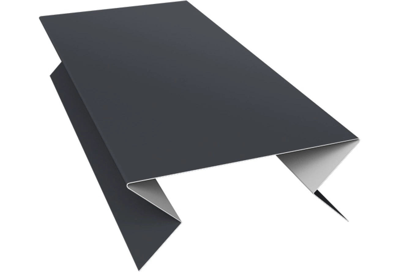 Планка угла внешнего составная нижняя Экобрус Grand Line 0,45 ПЭ с пленкой RAL 7024 мокрый асфальт (2м)