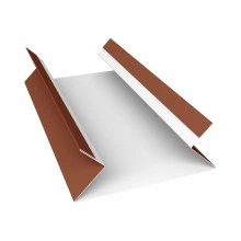 Планка угла внутреннего составная верхняя Экобрус Grand Line 0,5 Сатин с пленкой RAL 8004 терракота (3м)