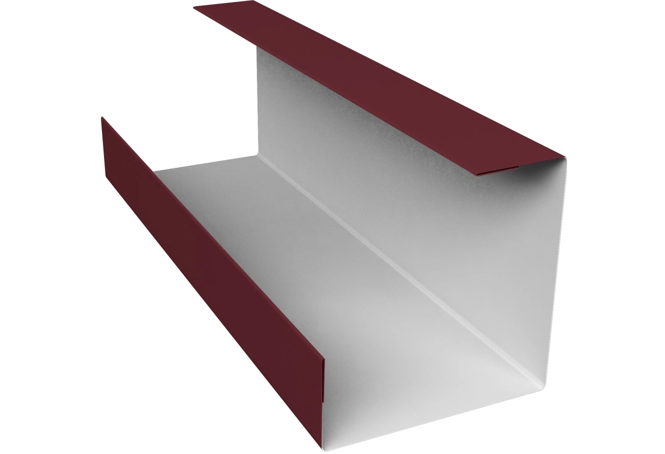 Планка угла внутреннего составная нижняя Экобрус Grand Line 0,45 ПЭ с пленкой RAL 3005 красное вино (2м)