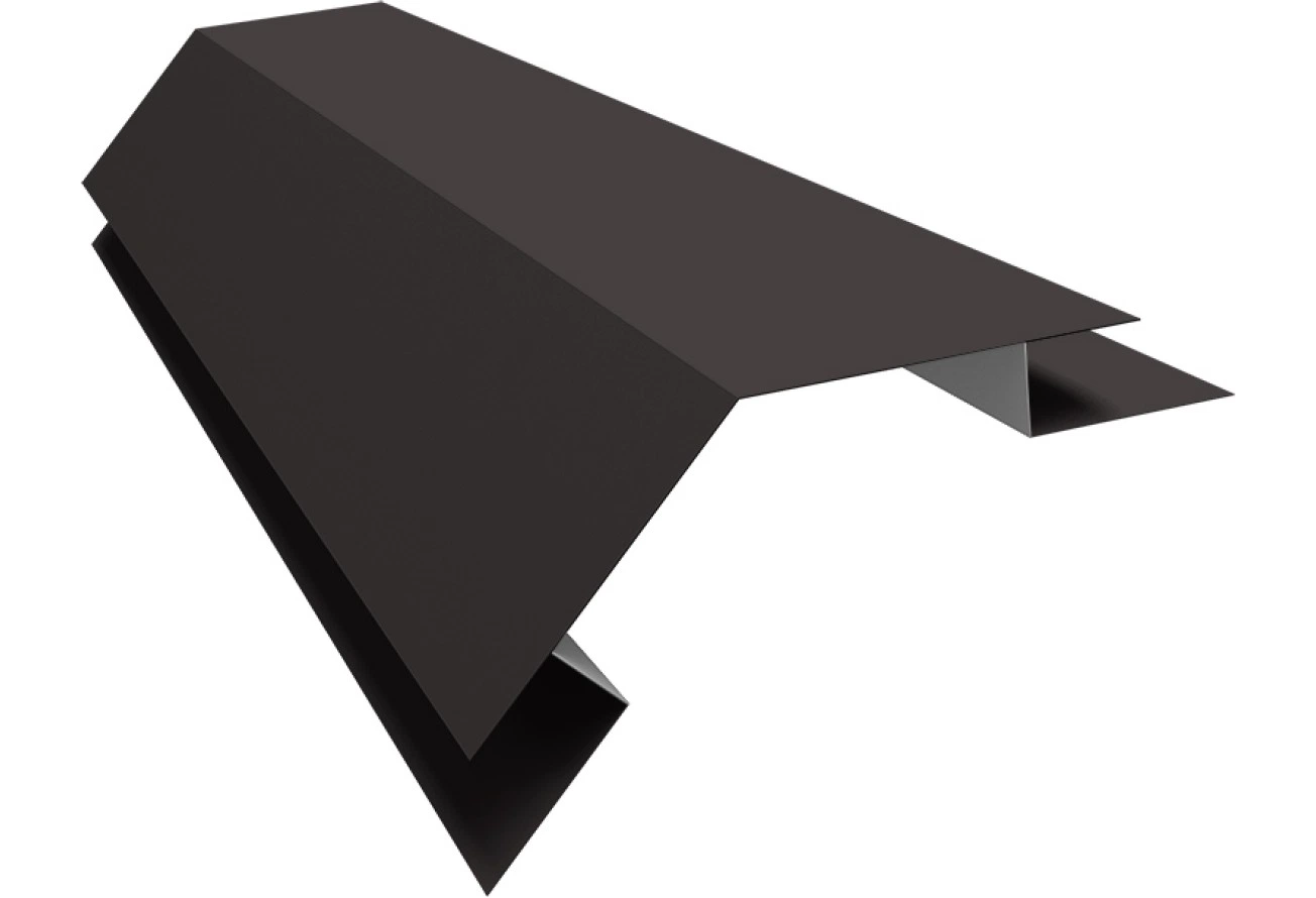 Планка угла внешнего сложного 135 градусов Экобрус Grand Line 0,5 Rooftop Бархат RR 32 темно-коричневый (2м)