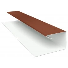 Планка П-образная завершающая сложная Корабельная Доска Grand Line 0,45 Drap RAL 8004 терракота (2м)