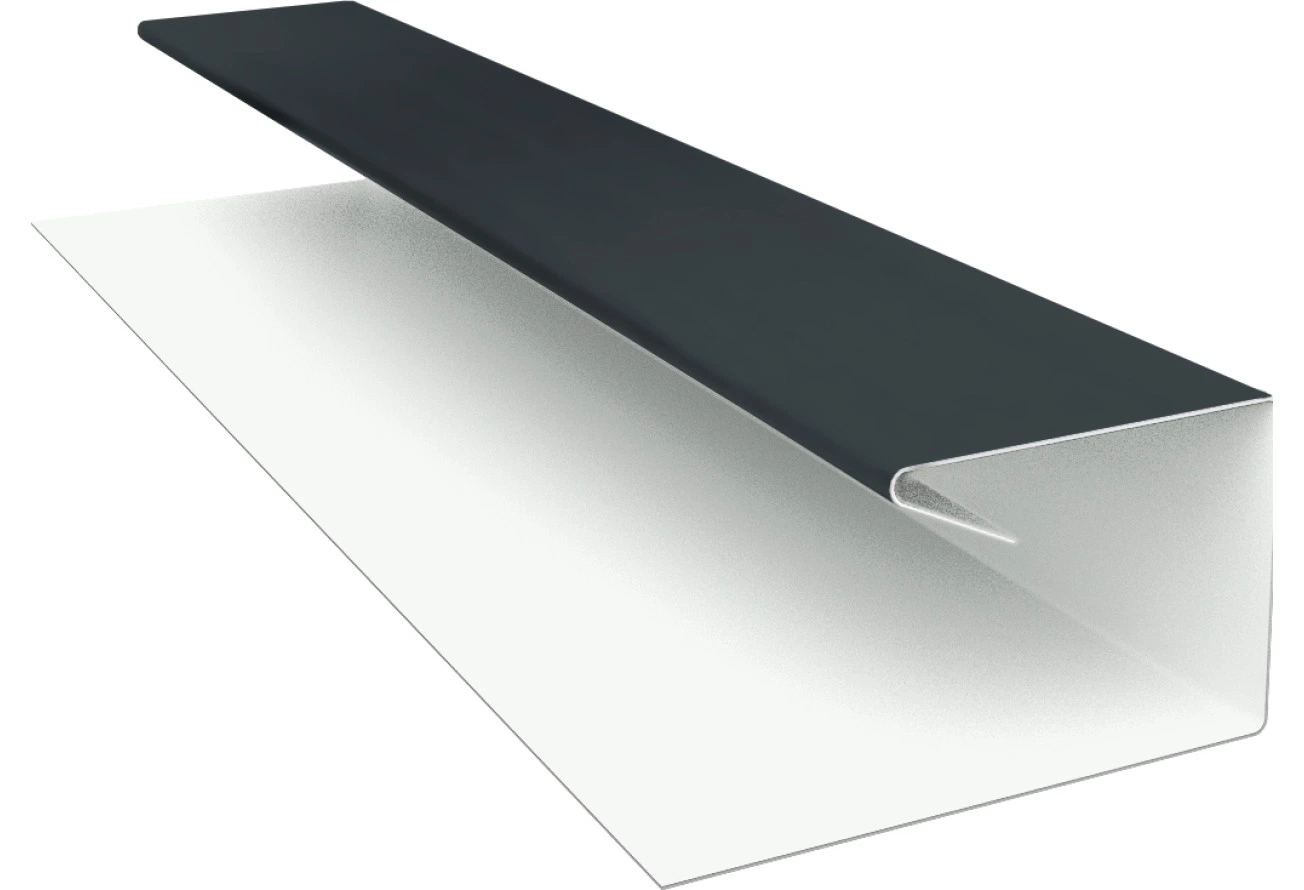 Планка П-образная завершающая сложная Корабельная Доска Grand Line 0,45 Drap RAL 7016 антрацитово-серый (2м)