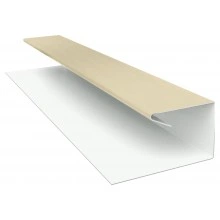 Планка П-образная завершающая сложная Корабельная Доска Grand Line 0,45 ПЭ с пленкой RAL 1015 светлая слоновая кость (2м)