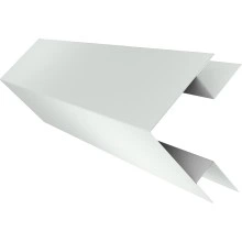Угол внешний сложный 75х75 Grand Line 0,45 ПЭ с пленкой RAL 9003 сигнальный белый (2м)