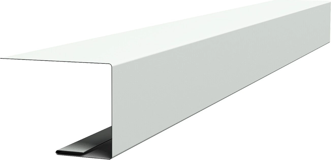 Планка завершающая фальц Grand Line 0,45 ПЭ с пленкой RAL 9003 сигнальный белый (3м)
