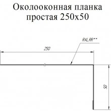 Планка околооконная простая 250х50 Grand Line 0,45 Drap ТХ RAL 6005 зеленый мох (3м)