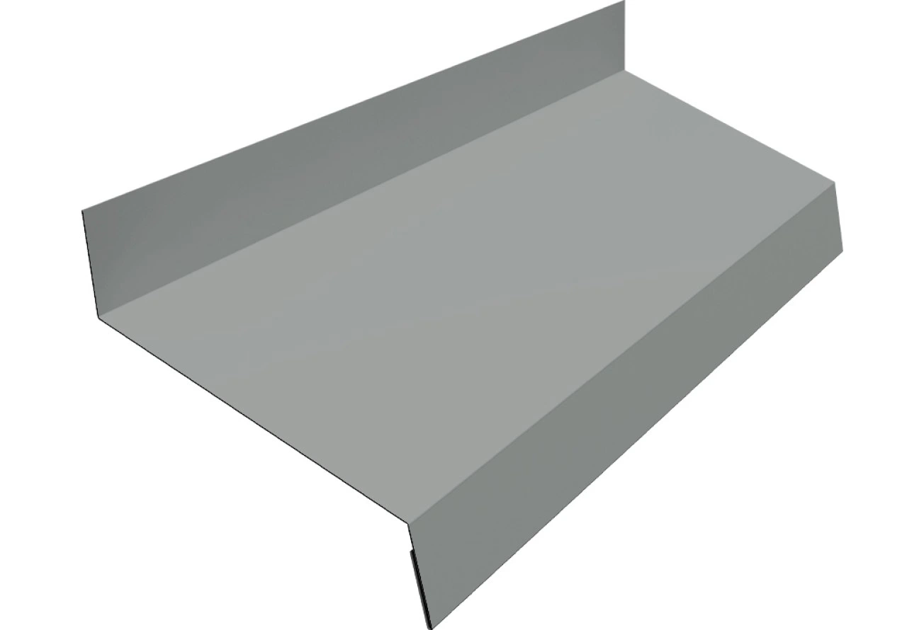 Отлив Grand Line простой 50 мм 0,45 ПЭ с пленкой RAL 9006 бело-алюминиевый (3м)