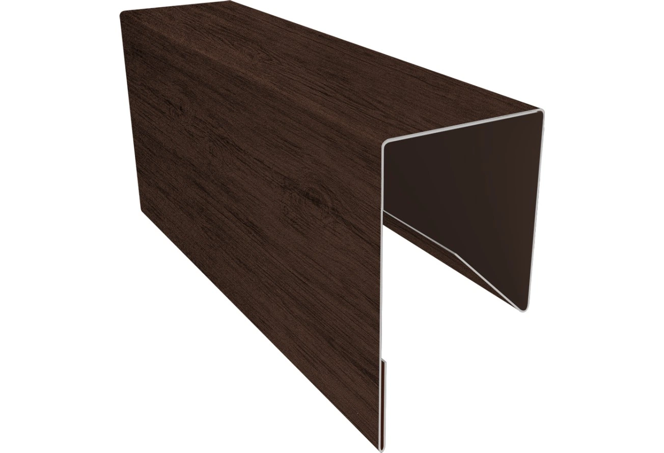 Планка П-образная заборная 17 Grand Line 0,45 Принт Премиум Античный дуб TwinColor (3м)