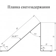 Планка снегозадержания 75х115 Grand Line 0,5 Сатин матовый RAL 9005 черный (3м)