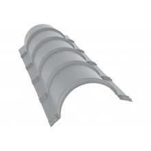 Планка конька полукруглого Grand Line 0,45 Drap RAL 7004 сигнальный серый (1,97м)
